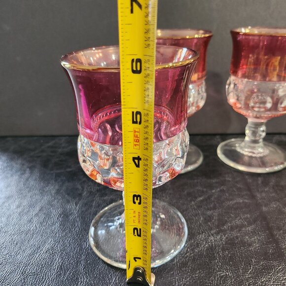 Set of 4 Vintage Tiffin Franciscan King's Crown-Flash Water Goblets - Picture 4 of 10